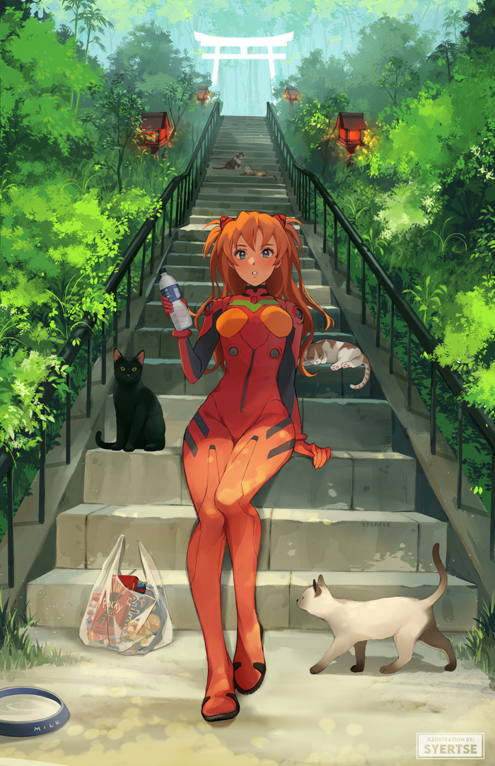 Asuka Evangelion, Asuka Langley, Anime Art, 