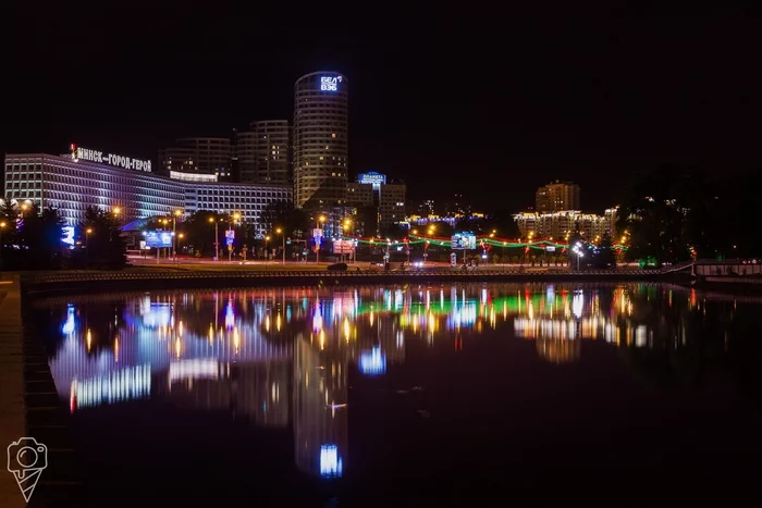 Minsk, Belarus - My, Republic of Belarus, Town, Minsk, Architecture, The photo, Night city, Reflection