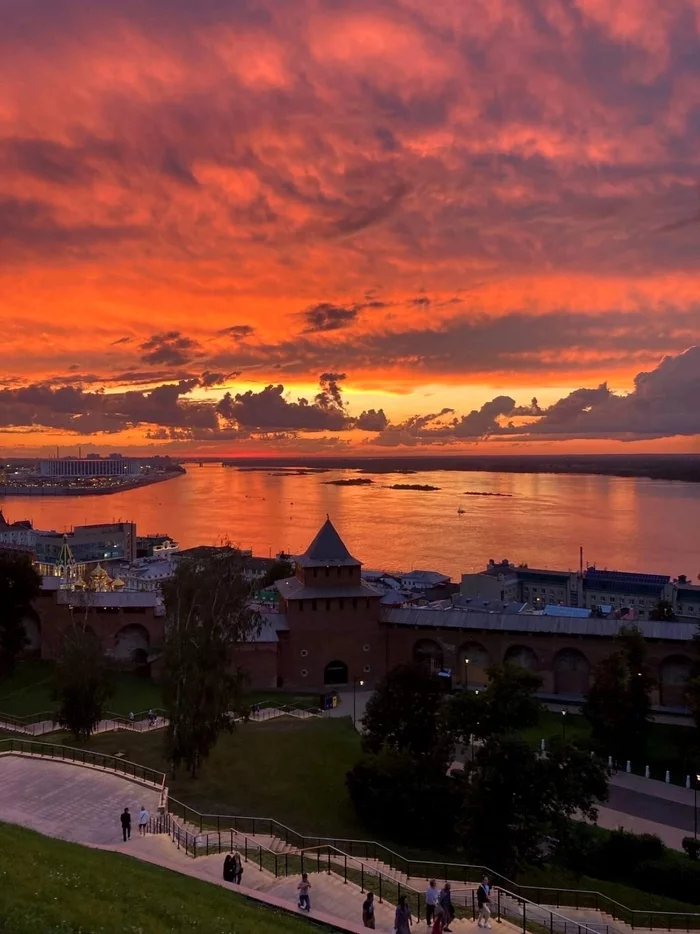 Вечерний Нижний Новгород - Нижний Новгород, Закат, Природа, Красота природы, Фотография, Красота