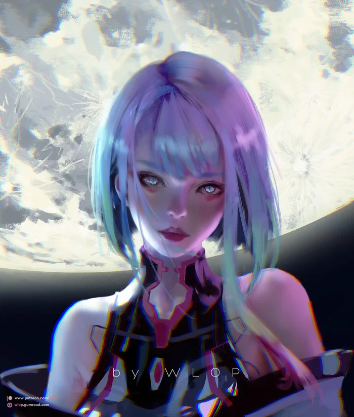 Lucy - Drawing, Anime, Cyberpunk: Edgerunners, Girls, Wlop, Art, Lucy (Edgerunners)