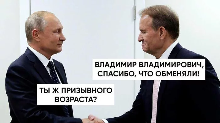Was he traded for this? - Humor, Politics, Exchange, Victor Medvedchuk, Vladimir Putin, Picture with text, War