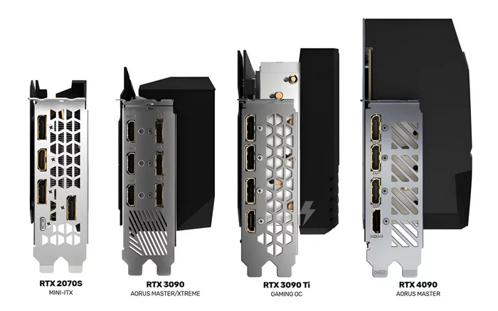 There was a comparison of the sizes of new video cards - Nvidia RTX, Nvidia, Video card, Computer