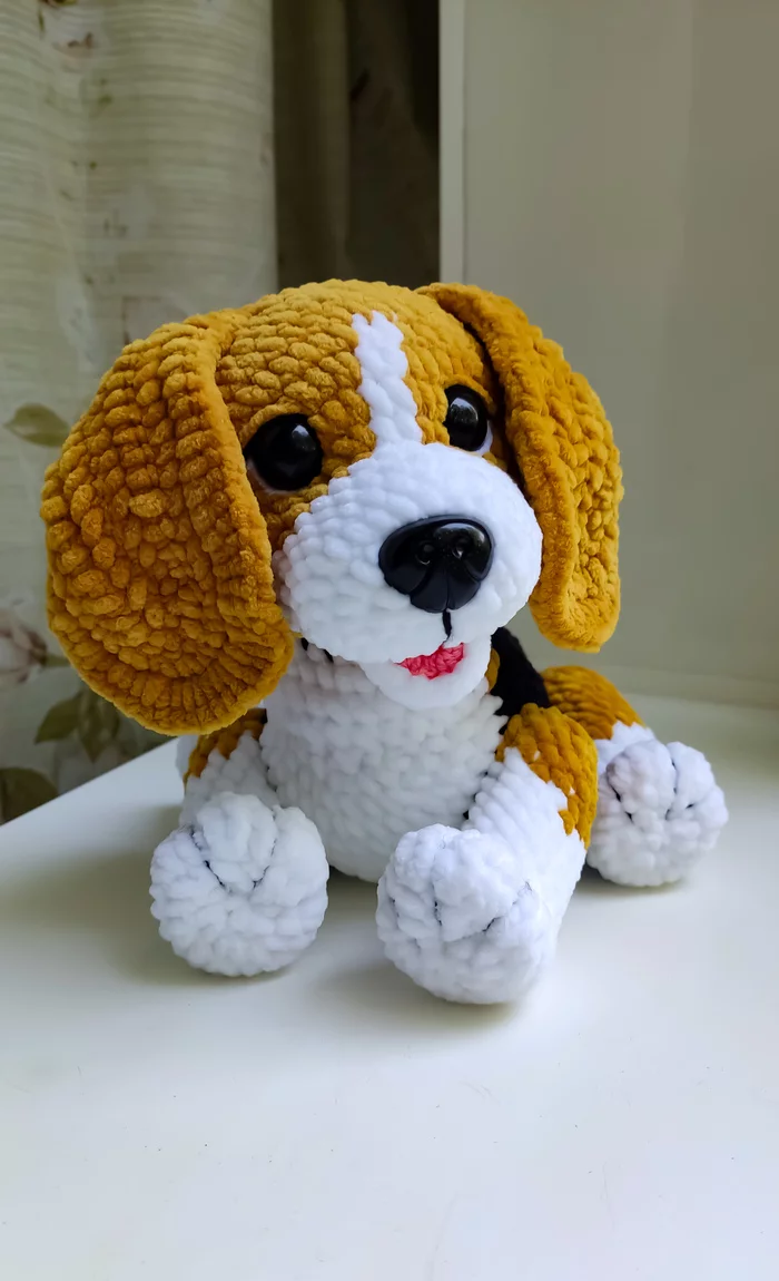 A couple of dogs - My, Amigurumi, Crochet, Knitting, Hook, With your own hands, Products for children, Handmade, Plush Toys, Plush yarn, Plush, For the little ones, On hook, Interior toy, Soft toy, Needlework, Alchevsk, Longpost, Knitted toys