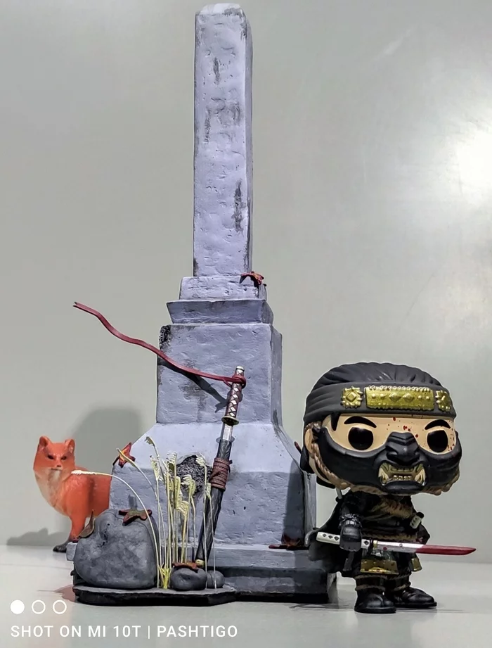 Pillar of Honor from the game Ghost of Tsushima - My, Video game, Ghost of Tsushima, The photo, Video, With your own hands, Needlework with process, 3D pen, Soldering iron, Video VK, Longpost, Youtube, Таймлапс