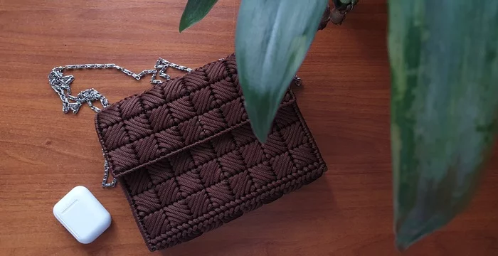 Bag Chocolate - My, Needlework without process, Handmade, Сумка, Video, Soundless, Vertical video, Longpost