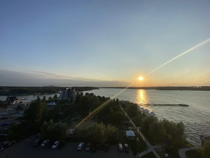 Пироговское водохранилище. Закат - Моё, Фотография, Закат, Водохранилище