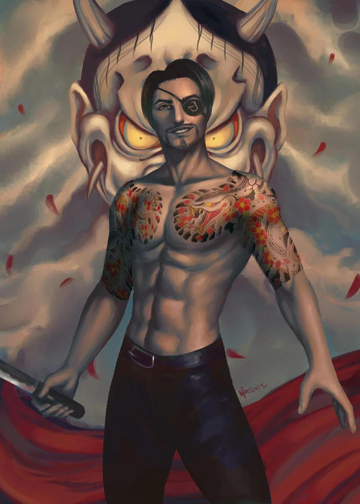 Majima Goro (Yakuza series) - Компьютерные игры, Арт, Goro Majima, Yakuza, Длиннопост