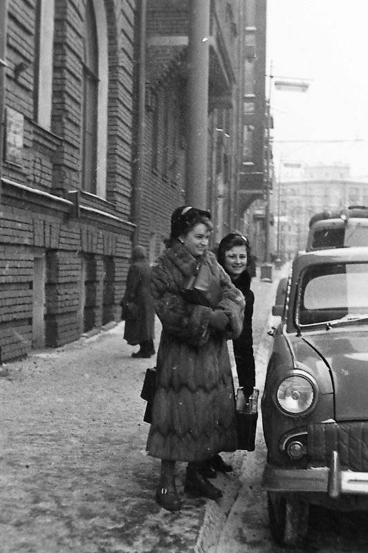 Winter in the city, 1952 - Old photo, Black and white photo, the USSR, История России, 50th, Past