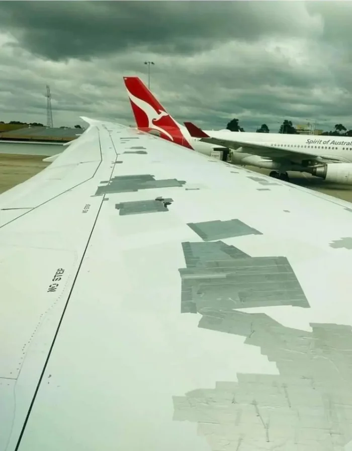 Aviation tape advertisement - Airplane, Broken wing