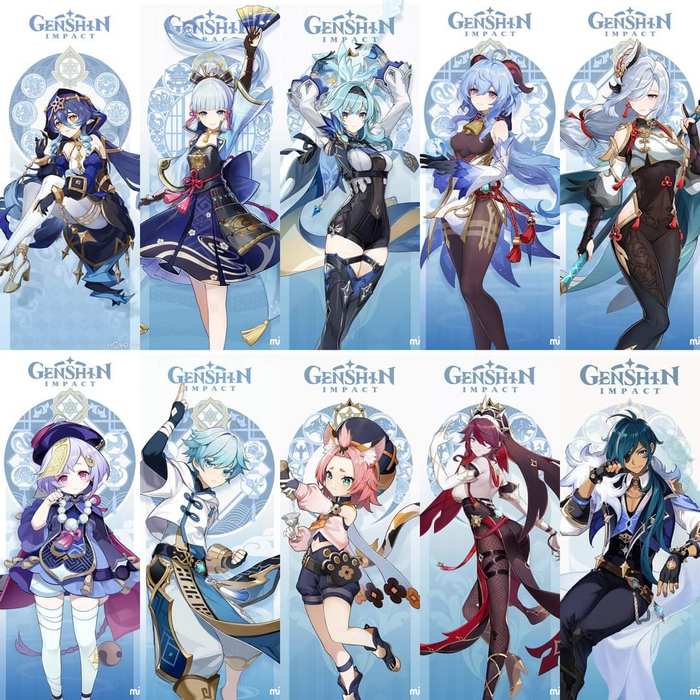     Kamisato Ayaka (Genshin Impact), Eula (Genshin Impact), Ganyu (Genshin Impact), Shenhe (Genshin Impact), Diona, Chongyun, Kaeya, Rosaria, Qiqi (Genshin Impact), Genshin Impact, , , Layla (Genshin Impact)