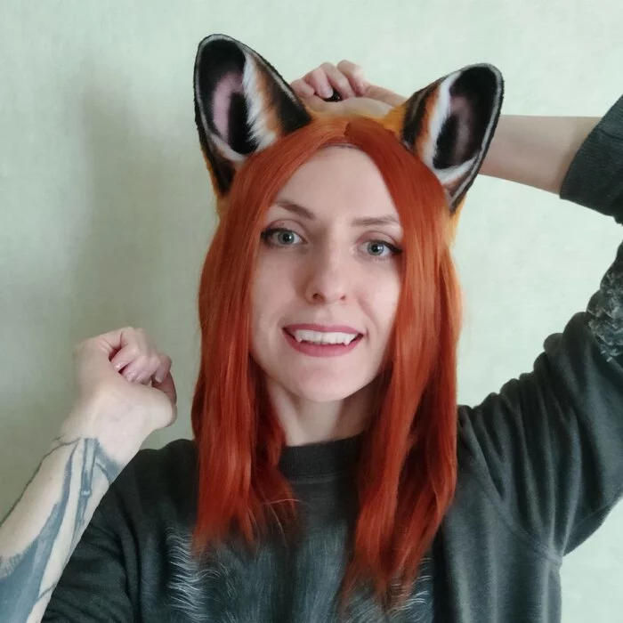 And ears again! - My, Accessories, Decoration, With your own hands, Needlework, Cosplay, Fox, Cosplayers, Bezel, Friday tag is mine, Longpost, Needlework without process