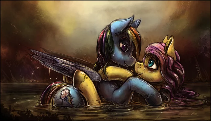 Splashing - My little pony, Fluttershy, Rainbow dash, MLP Lesbian