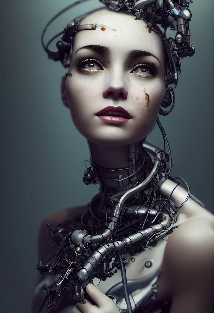 cyber goddesses - My, Digital drawing, Midjourney, Art, Cybog, Android, Longpost