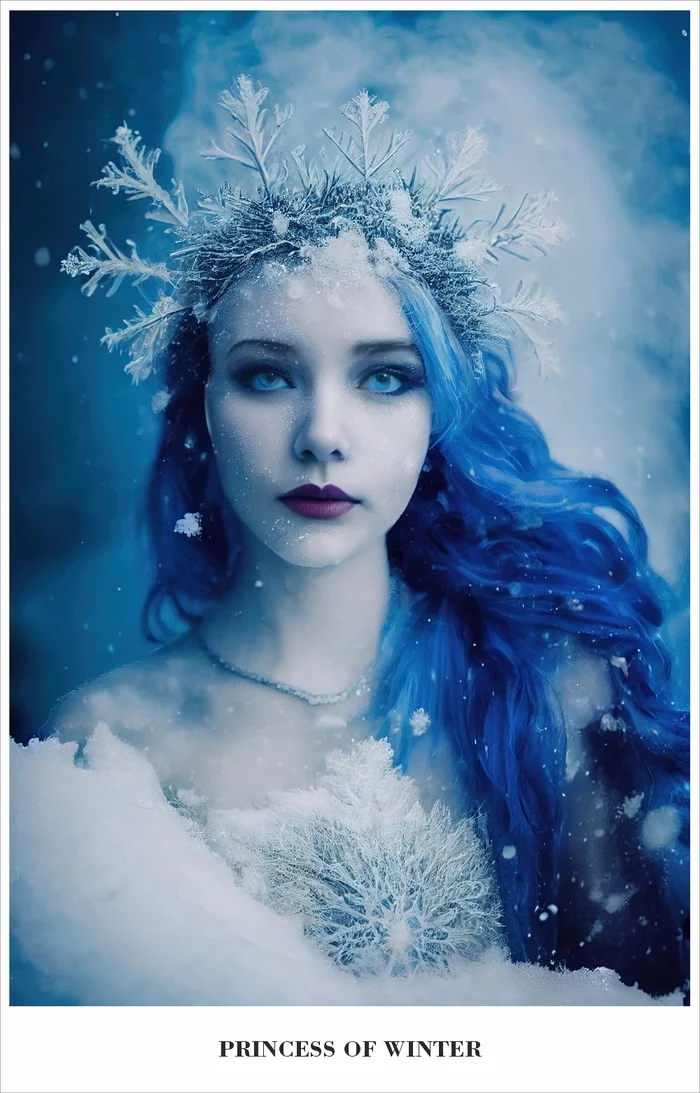 Winter Princess - My, Portrait, Нейронные сети, Midjourney, Illustrations