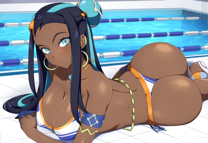 Несса - NSFW, Покемоны, Pokemon Sword and Shield, Nessa, Anime Art, Игры, Купальник