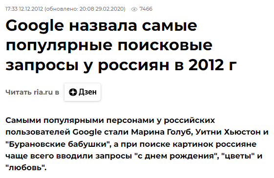 10 лет назад - Интернет, Поиск, Ностальгия, 2012, Поисковые запросы, Риа Новости