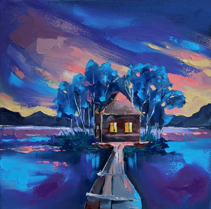 House for the soul. - My, Modern Art, Painting, Painting, Artist, Oil painting, Loneliness, Loner, Lonely people, Landscape, House, Longpost