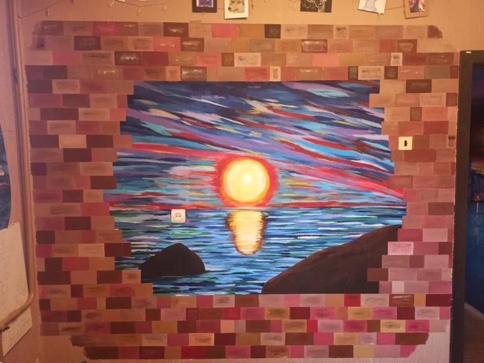 I keep experimenting with walls. - My, Acrylic, Dream, GIF