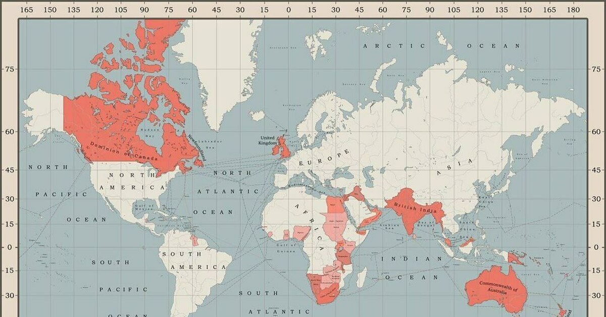 Карта мира в 1921 году