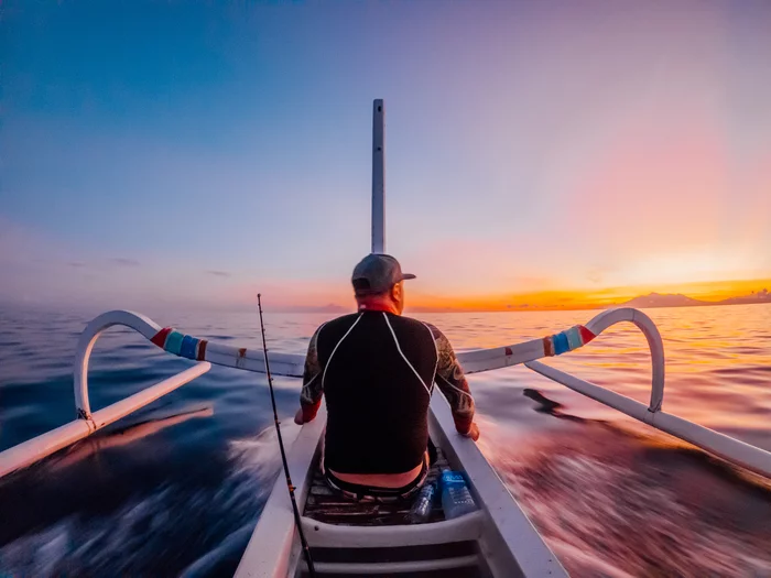 Fishing - My, The photo, Fishing, A boat, dawn