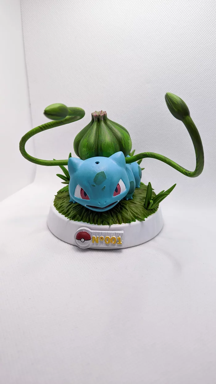 Bulbasaur - My, Crafts, Milota, Handmade, 3D печать, Pokemon, Interior toy, Painting miniatures, Needlework with process, Miniature, Figurines, Longpost