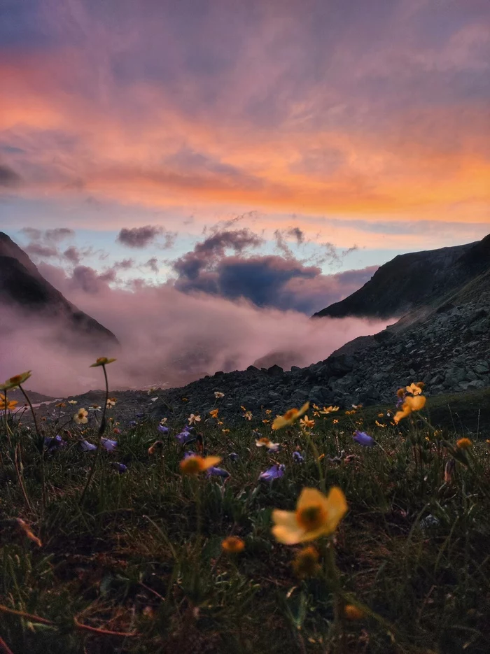 Sunset in Jalpakol Valley - My, Travels, Adventures, Tourism, Mountain tourism, Tracking, The photo, Sunset, The mountains, Caucasus, Nature, Landscape, Karachay-Cherkessia