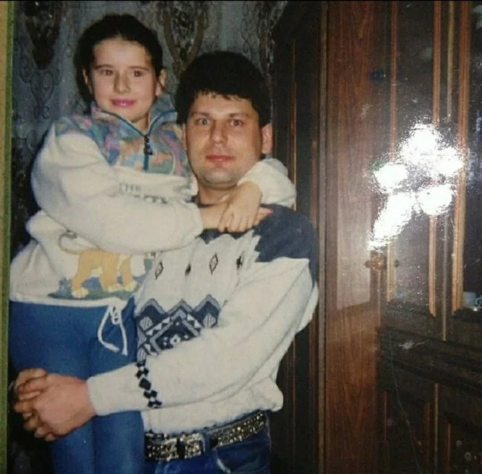 Yuri Klinskikh (Khoy) with his eldest daughter Irina Klinskikh 90s - The photo, Old photo, 90th, Yuri Khoy, Daughter, Family photo, Celebrities
