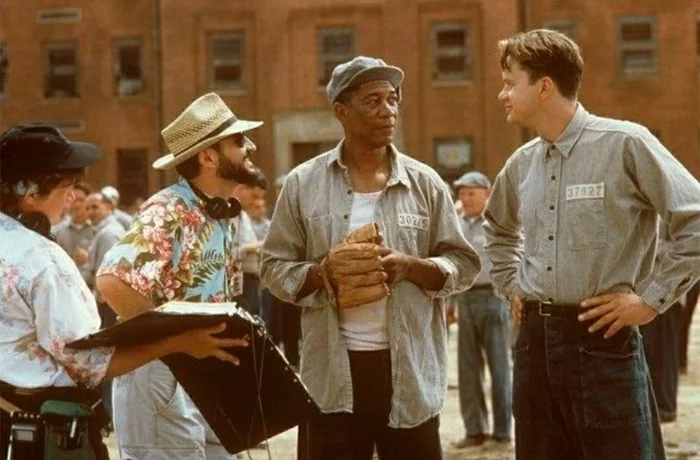 On the set of The Shawshank Redemption, 1993 - The photo, Old photo, Photos from filming, Actors and actresses, Films of the 90s, Morgan Freeman