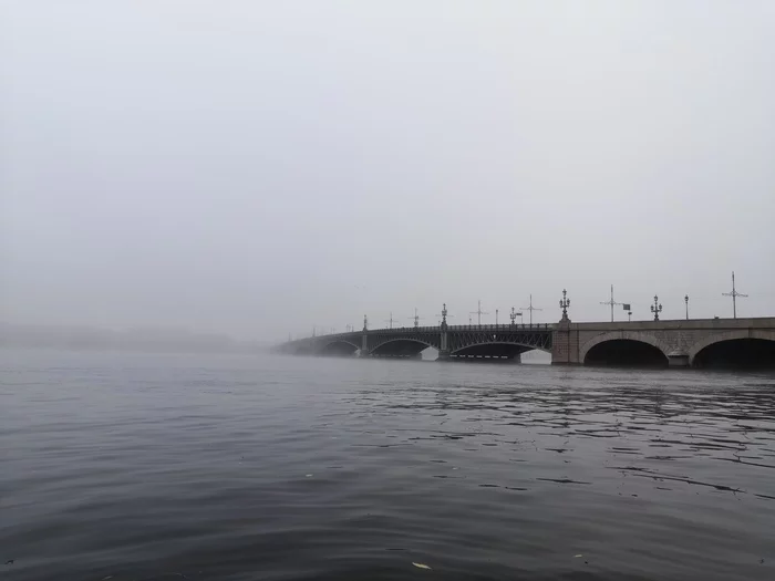 Trinity bridge. Color - My, Morning, Fog, Mobile photography, Photo on sneaker, Bridge