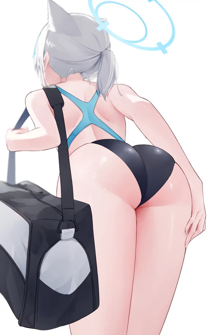 Shiroko - NSFW, Anime Art, Аниме, Blue archive, Sunaookami Shiroko, Купальник