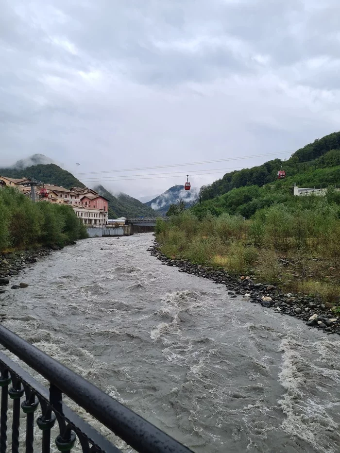 The Mzymta River at Krasnaya Polyana - My, Mountain river, The mountains, River