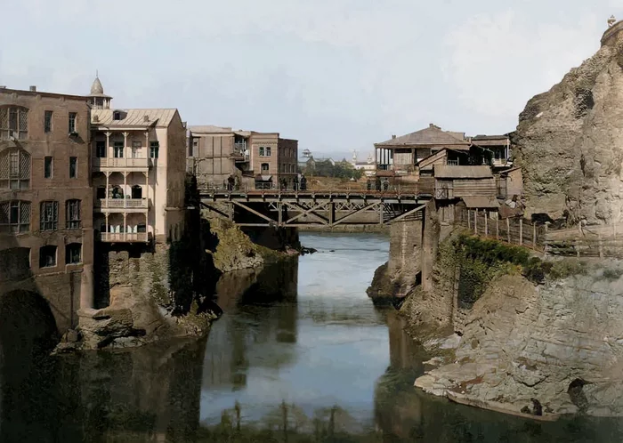 Тифлис конца XIX – начала XX веков Старое фото, Колоризация, Фотография, Храм, История, Российская империя, Грузия, Тбилиси, Длиннопост