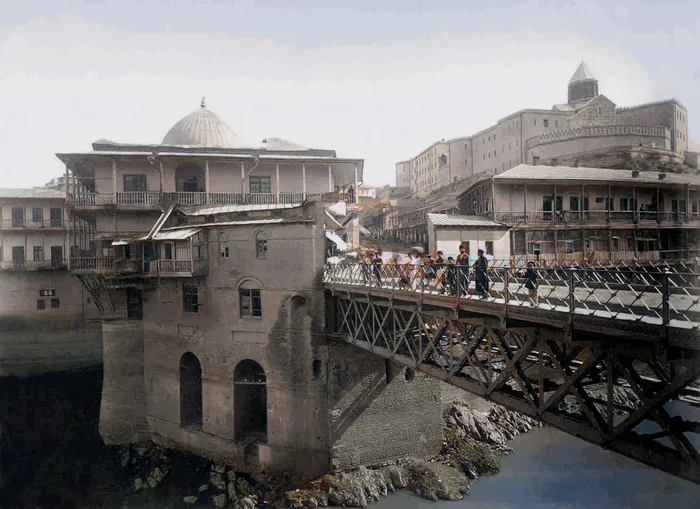 Тифлис конца XIX – начала XX веков Старое фото, Колоризация, Фотография, Храм, История, Российская империя, Грузия, Тбилиси, Длиннопост