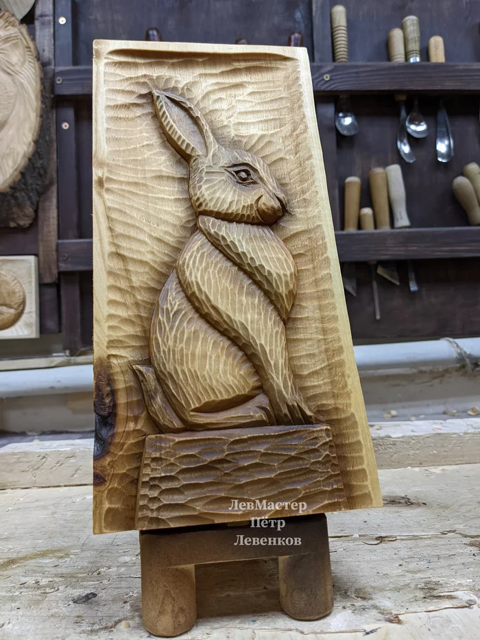 Master class panel rabbit for beginners. - Woodworking, Decor, Panel, Hare, Wood carving, Master Class, Circle, Wood products, Sculpture, Crafts, Presents, Friday tag is mine, Interior, For beginners, With your own hands, Video, Longpost, Needlework, Tree, Hobby, My, Master, Needlework with process