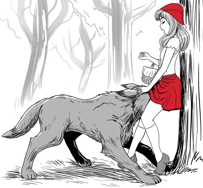Response to the post Grandma, why do you have so many fingers? - Little Red Riding Hood with Big Eyes Midjourney (Part 1) - NSFW, Little Red Riding Hood, Illustrations, Reply to post, Repeat