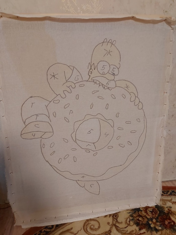 Немного процесса создания Гомера с пончиком Рукоделие с процессом, Рукоделие, Ковер, Очумелые ручки, Пряжа, Длиннопост