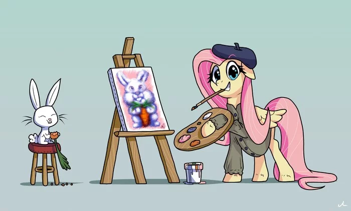 hidden talent - Fluttershy, My little pony, Angel bunny, Docwario