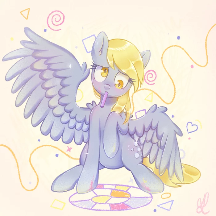 draws squares - My little pony, Derpy hooves, PonyArt, Art