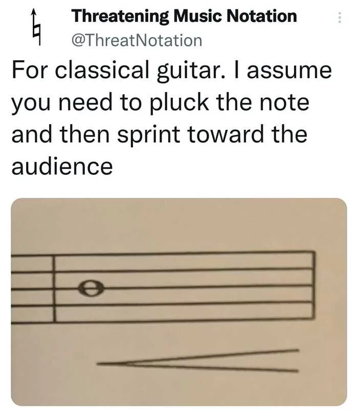 strange - Notes, Musical notation, Humor, Screenshot, Twitter