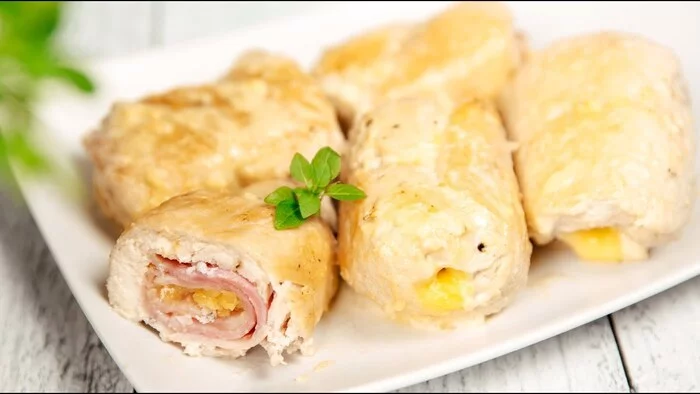 Divine Chicken rolls Cordon Bleu - My, Preparation, Recipe, Cooking, Video recipe, Video, Youtube, Chicken fillet, Meat