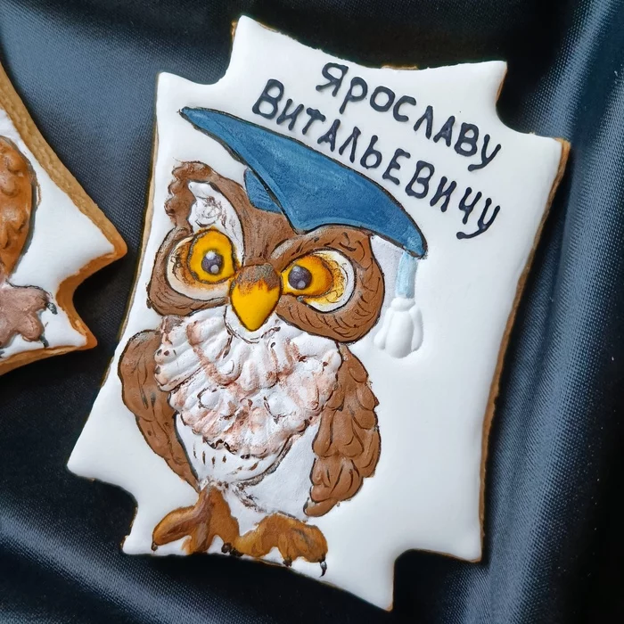 Scientist owl, result - My, Gingerbread, Painting, Creation, Result