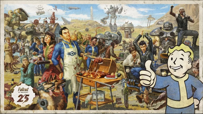 Bethesda released a Fallout poster for the 25th anniversary of the series - Bethesda, Fallout, Fallout: New Vegas, Fallout 4, Fallout 3, Anniversary, Referral, Longpost