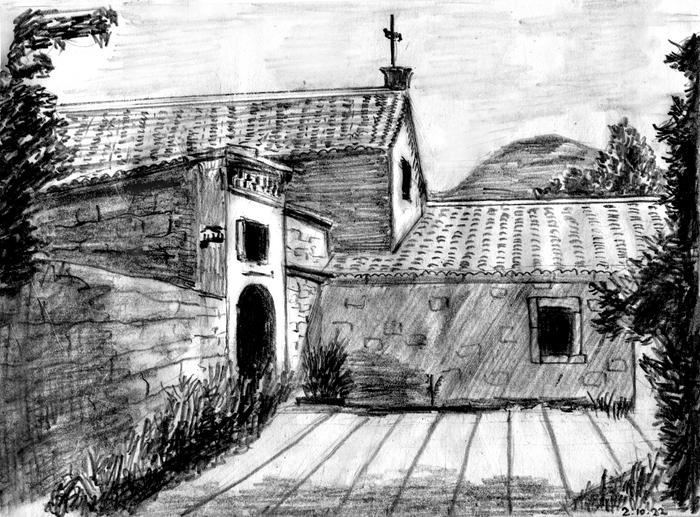 Сурб-Саркис Крым, Феодосия, Рисунок карандашом, Церковь, Армянская церковь