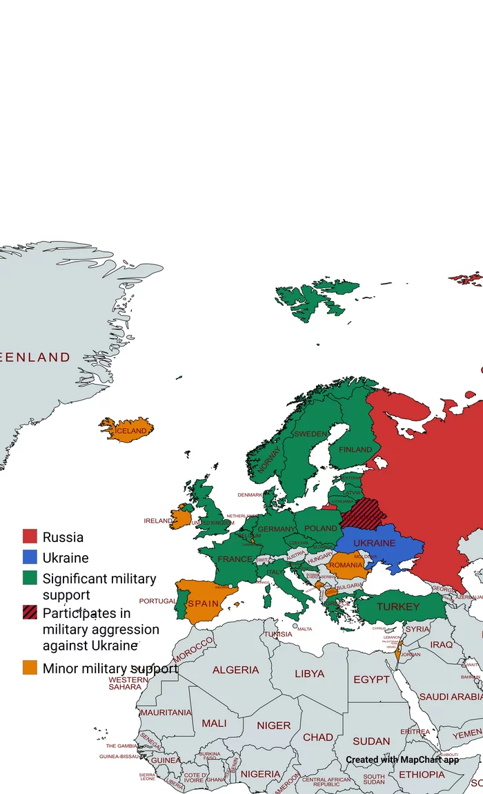 Foreign military support for Ukraine since February 2022 on the map - My, Politics, NATO, War, War in Ukraine, Longpost