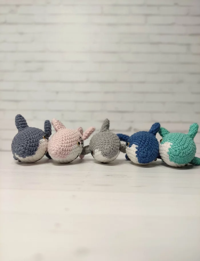 cat and fish - My, Do you sell fish?, Handmade, Knitted toys, With your own hands, Amigurumi, Longpost, Needlework without process