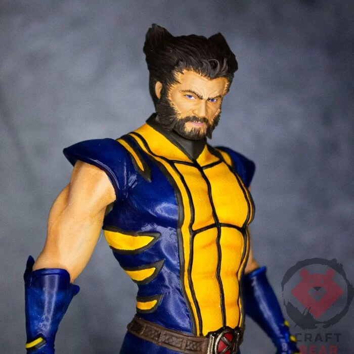 Wolverine head painting - My, Crossposting, Pikabu publish bot, Text, 3D печать, Figurines, Miniature, Wolverine (X-Men), Comics, 3D printer, Video, Vertical video, Longpost