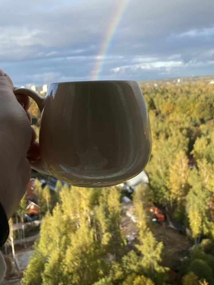 Who wants rainbows in coffee? - Mobile photography, Rainbow