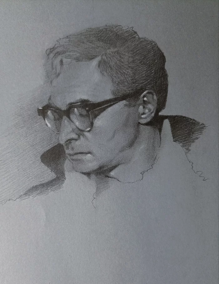 Portrait of Tikhonov - My, Drawing, Art, Portrait, Vyacheslav Tikhonov, Soviet cinema