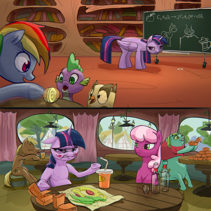 Тяжело быть учителем My Little Pony, Twilight Sparkle, Rainbow Dash, Spike, Cheerilee