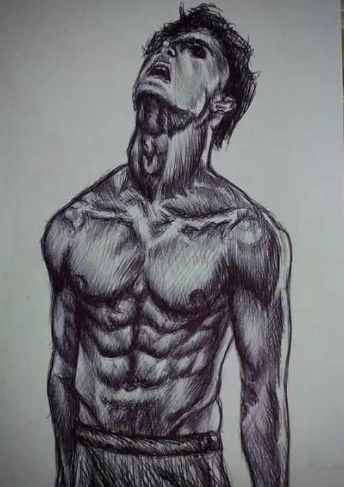 Learning to draw the body of men) - My, Art, Artist, Self-taught artist, Body, Art, Modern Art, Drawing, Pen drawing, Ball pen